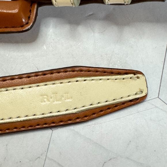 Lauren Ralph Lauren Leather Belt Womens Sz XL Two Tone Quiet Luxury Heritage EUC main image 5